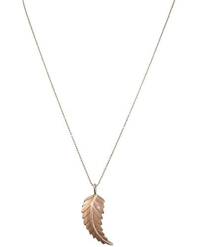 Zoe Chicco Symbols 14k Rose Gold & 0.03 Tcw Diamond Leaf Pendant Necklace/18" - Metallic