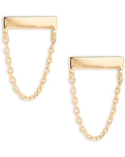 Saks Fifth Avenue 14k Yellow Gold Bar Chain Earrings - White