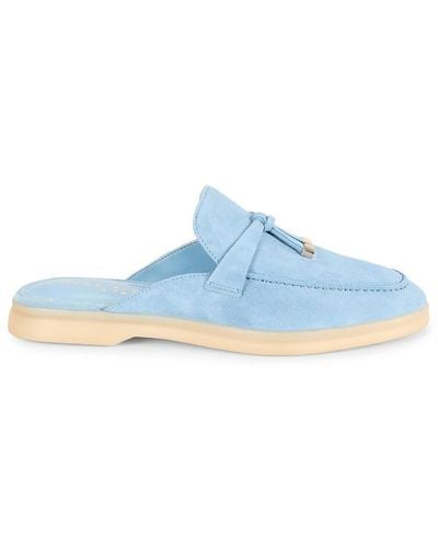 Marc Fisher Tassel Suede Loafers - Blue