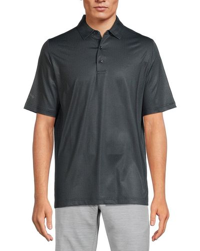 Callaway Apparel Patterned Polo - Gray