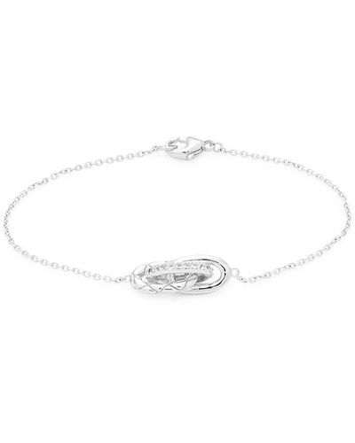 Judith Ripka Sterling Silver & White Topaz Knot-link Chain Bracelet - Metallic
