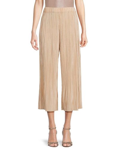 Alice + Olivia Benny Ribbed Cropped Trousers - Natural