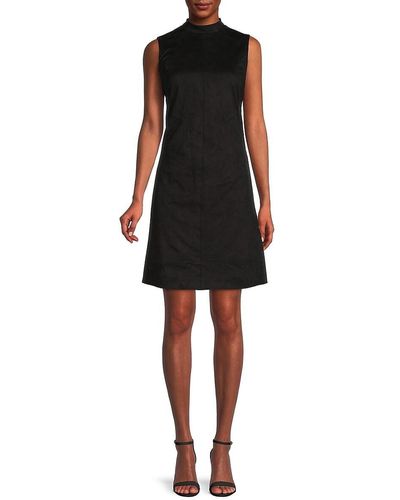 Donna Karan Mockneck Shift Dress - Black