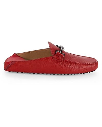 Tod's Leather Bit Loafers - Red