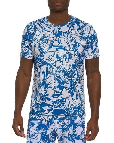 Robert Graham Beach Hibiscus Graphic T-shirt - Blue