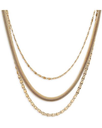 Ettika Goldtone Layered Chain Necklace - Metallic