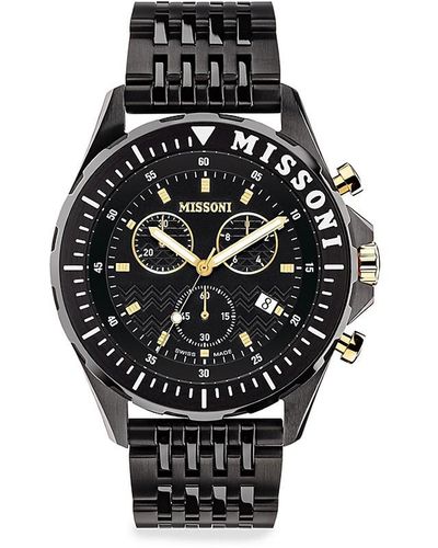 Missoni Urban 45mm Stainless Steel Bracelet Watch - Black