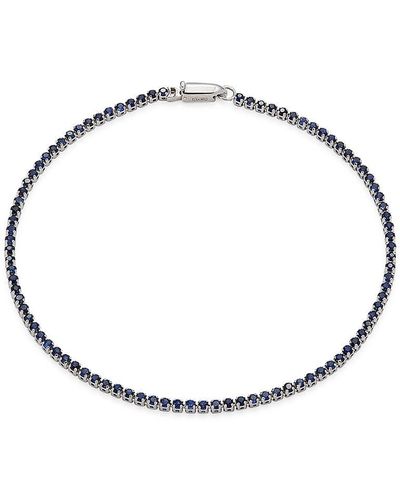 Saks Fifth Avenue 14k White Gold & Blue Sapphire Tennis Bracelet