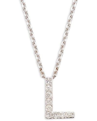 Effy ENY Sterling & 0.14 Tcw Diamond Initial Necklace - White