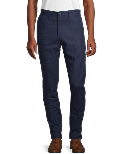 Saks Fifth Avenue 'Stretch 100% Linen Pants - Blue