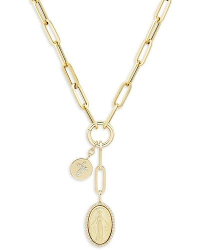 Saks Fifth Avenue 14K & 0.2 Tcw Diamond Lariat Necklace - Metallic