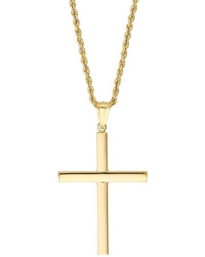 Saks Fifth Avenue Saks Fifth Avenue 14k Cross Necklace - Metallic