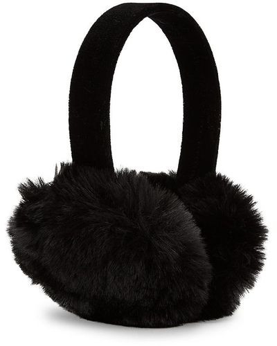 Surell Faux Beaver Fur Earmuffs - Black