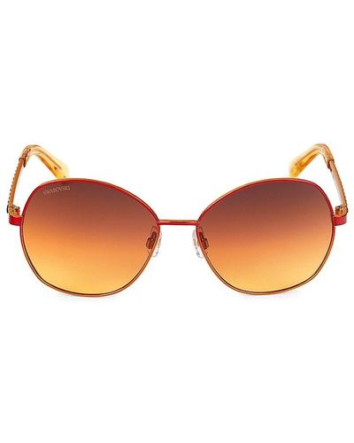 Swarovski 58mm Round Sunglasses - Red