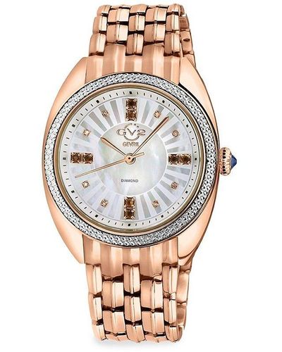 Gv2 Palermo Blue Mother Of Pearl Dial Diamond Bracelet Watch, 35mm In Rose  Gold | ModeSens