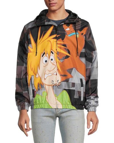 Members Only Tom & Jerry Graphic Hooded Jacket in Black for Men