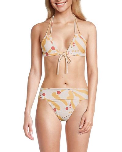 Montce Palmas Print Tie Bikini Top - Multicolour