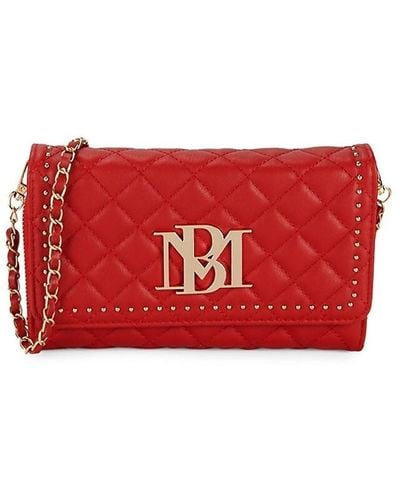 Badgley Mischka Quilted Wallet On Chain - Red