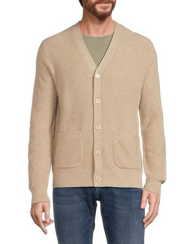 Alex Mill Ribbed Cashmere Cardigan - Natural