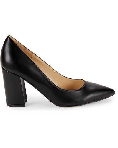 Nine West Cara Block Heel Pointed Toe Court Shoes - Brown