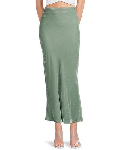 Susana Monaco Velvet Silk Blend Midi Skirt - Green