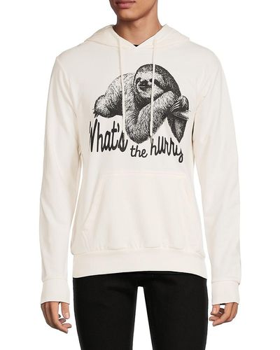 ELEVEN PARIS Whats The Hurry Sloth Pullover Hoodie - Natural