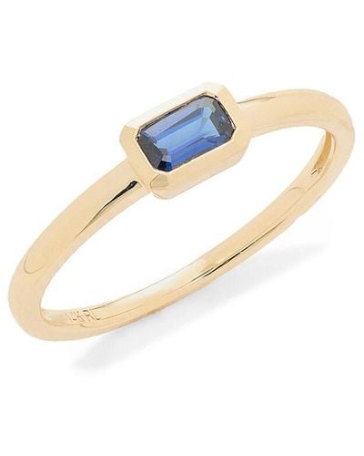 Saks Fifth Avenue 14k Yellow Gold & Sapphire Band Ring - White