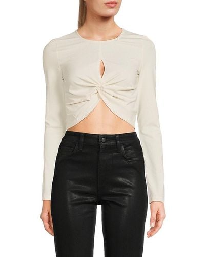 Vero Moda Keyhole Twisted Crop Top - White