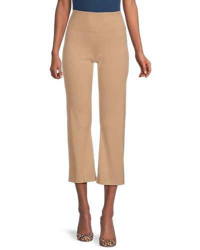 Calvin Klein Ribbed Cropped Trousers - Natural