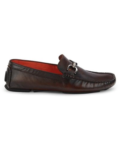 Donald J Pliner Victor Leather Bit Loafers - Brown