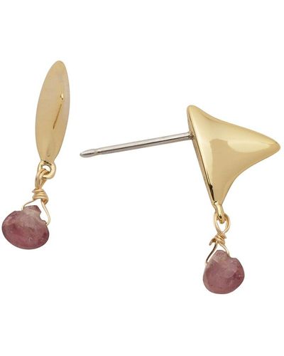 Alexis Asterales Thorn 14K Goldplated & Tourmaline Drop Earrings - White