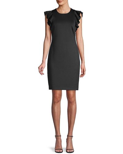 Tommy Hilfiger Ruffle Sheath Dress - Black