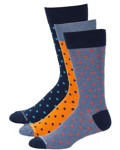 Unsimply Stitched 3-Pack Polka Dot Crew Socks - Blue