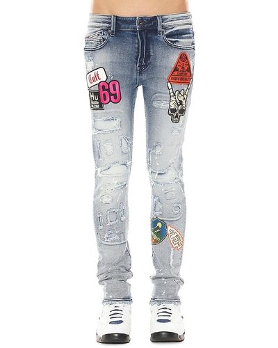 Cult Of Individuality Punk High Rise Super Skinny Jeans - Blue