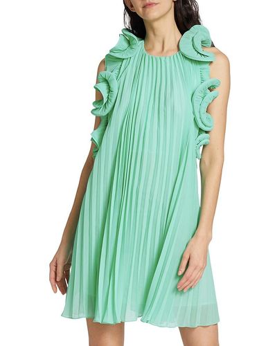 AMUR Mimi Pleated Mini Dress - Green