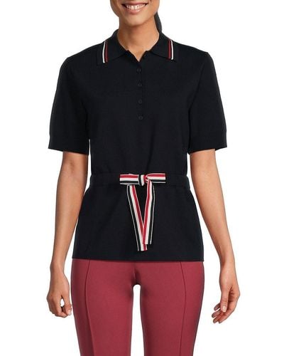 Thom Browne Merino Wool Blend Polo - Black