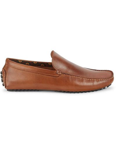 Donald J Pliner Vic Leather Driving Loafers - Brown