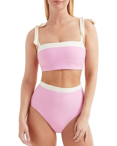 Hermoza Becca Textured Bikini Top - Pink