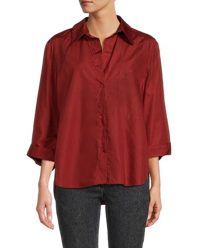 Twp Solid High Low Shirt - Red