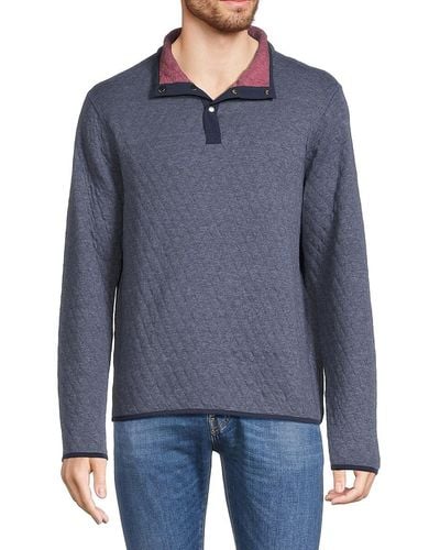 Bonobos Quilted Reversible Mockneck Sweater - Blue