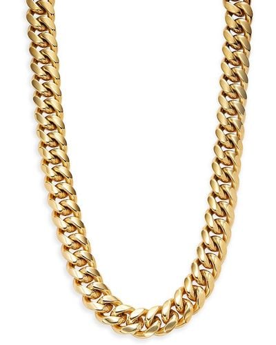 Eye Candy LA Francois 18k Goldplated & Cubic Zirconia Cuban Chain Necklace/18" - Metallic