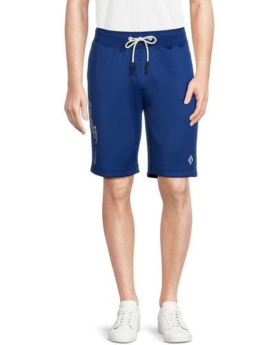 Karl Lagerfeld Logo Scuba Track Shorts - Blue
