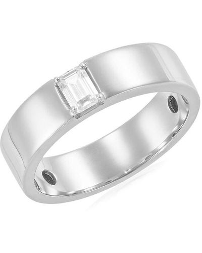 Saks Fifth Avenue Saks Fifth Avenue 14k White Gold & 0.33 Tcw Lab Grown Diamond Wide Band Ring