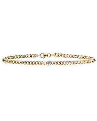 Saks Fifth Avenue Saks Fifth Avenue 14k Yellow Gold & 0.25 Tcw Diamond 16" Choker Cuban Chain Necklace - White