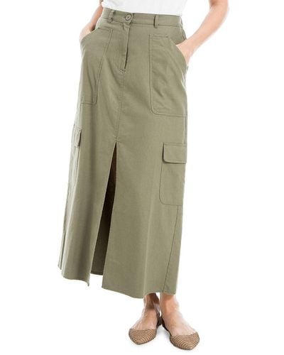 Max Studio Cargo Maxi A Line Skirt - Green