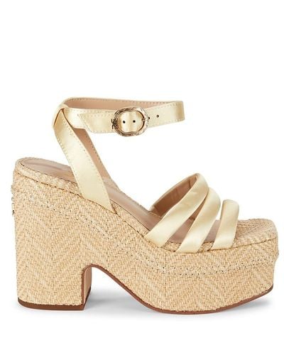 Sam Edelman Tibby Ankle Strap Platform Sandals - Metallic