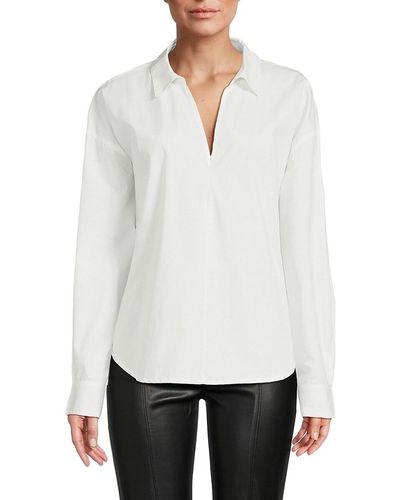 Vero Moda Avery Dropped Shoulder Popover Shirt - White