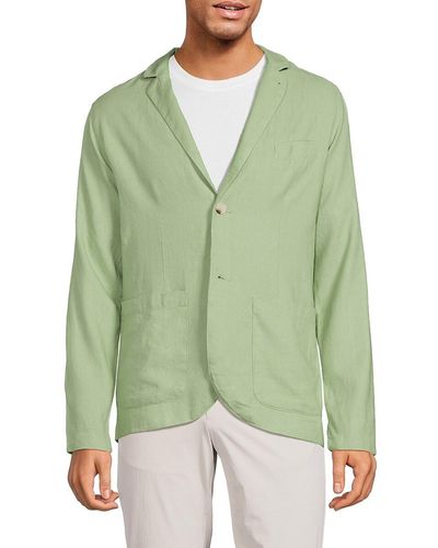 Saks Fifth Avenue 'Notch Lapel Linen Blend Sportcoat - Green