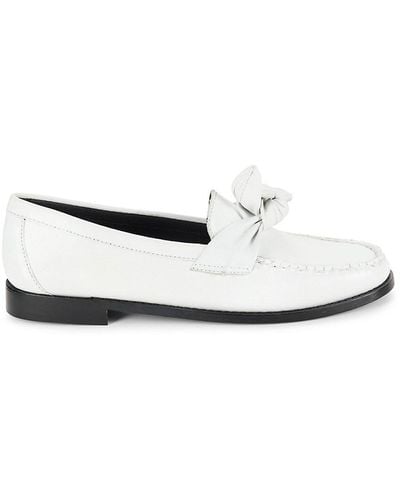 G.H. Bass & Co. G. H. Bass Venetian Bow Leather Loafers - White