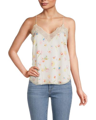 Zadig & Voltaire Christy Floral Lace Slip Top - White
